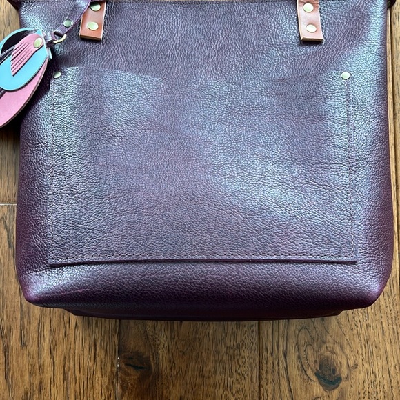 Portland Leather Purple Leather Tote Bag - Picture 9 of 11